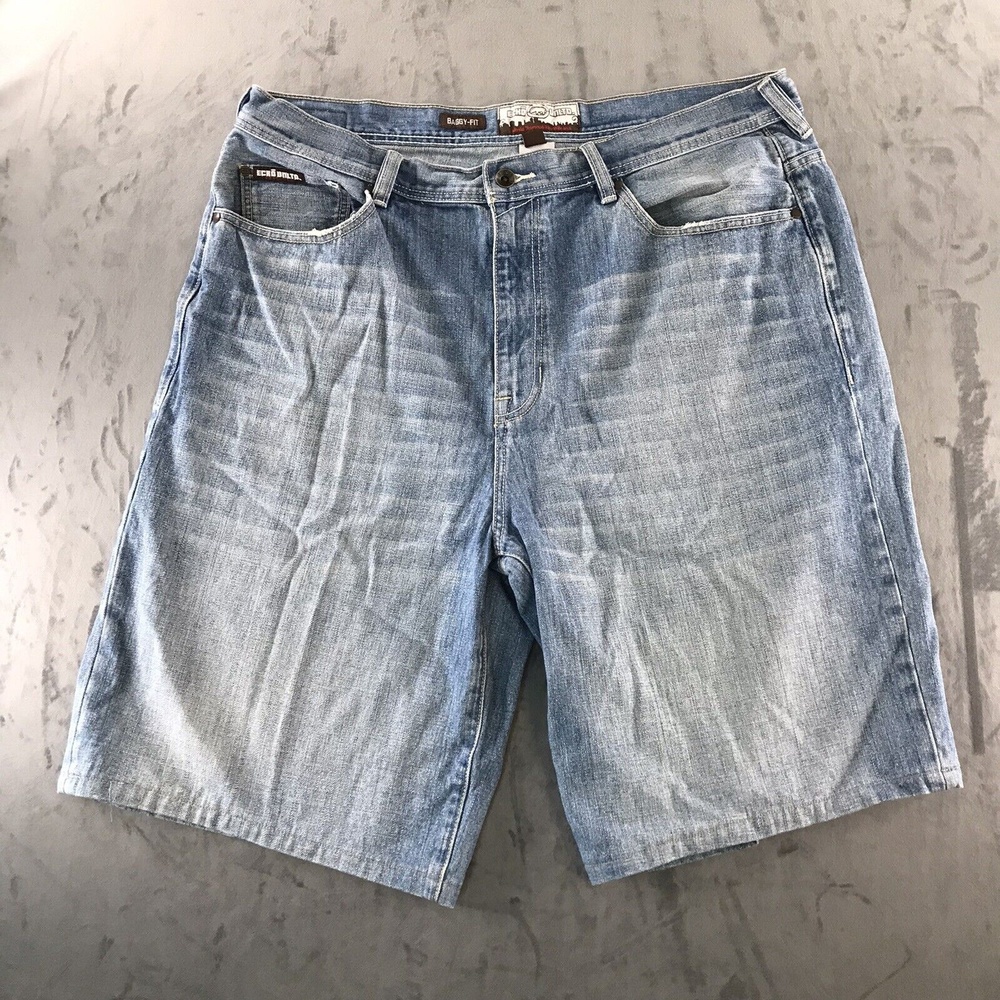 Vintage 90s Ecko Unltd Mens Jean Shorts 40 Denim Baggy Loose Wide Oversized